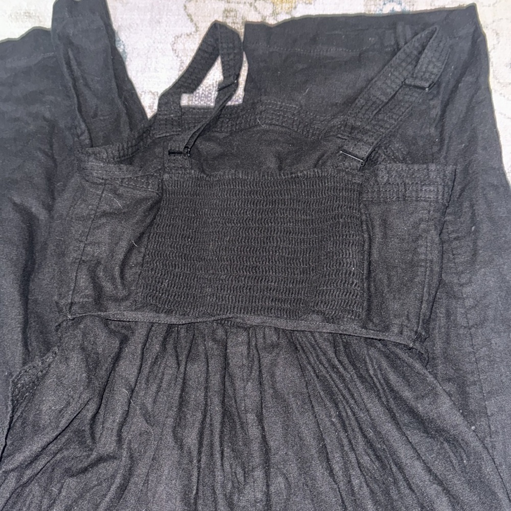 Black linen wide leg jumpsuit - Picture 6 of 6